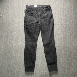 ROCK & REPUBLIC 10M Black Leopard Print Flocked Mid-rise Legging Jeans NWT $88